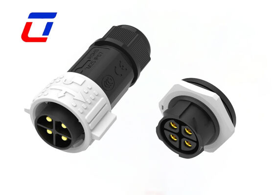 M25 600V 50A Conector de alimentación de corriente continua impermeable de plástico Conectores masculinos femeninos 4 pines