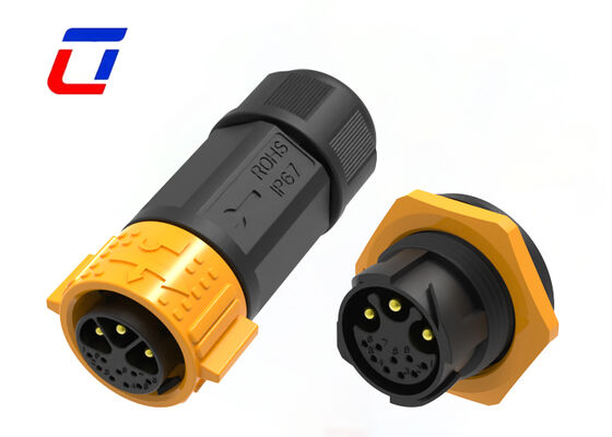 PA66 M25 12 Pin Plug And Socket Conjuntador IP67 Multi Pin para energía nueva