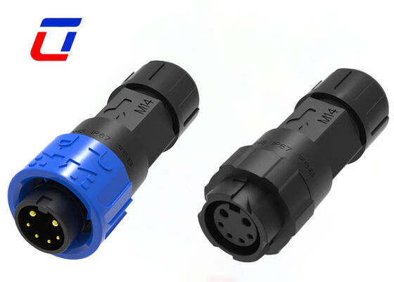 M16 Conector circular de plástico de 2+4 pines de 300 V Conectores de señal eléctrica al aire libre impermeables