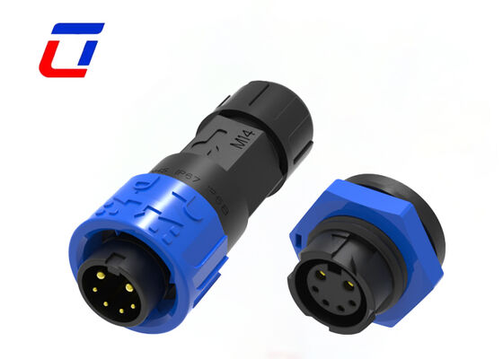 M16 Conector circular de plástico de 2+4 pines de 300 V Conectores de señal eléctrica al aire libre impermeables