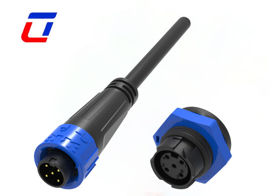 8A M16 5 Pin IP67 Conectores de energía ODM Conector de bloqueo de empuje a prueba de agua al aire libre