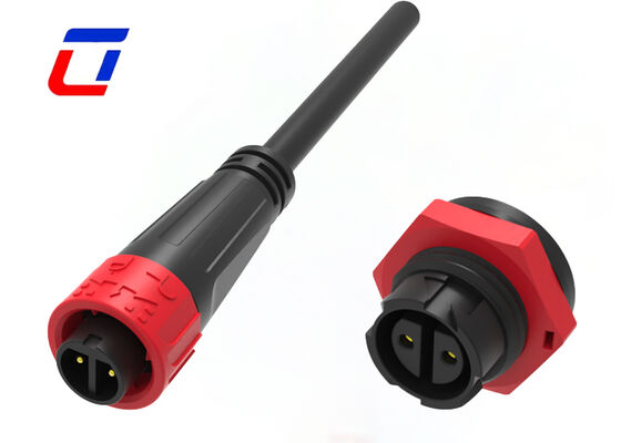 10A M16 2 pin IP67 Conector de energía impermeable de plástico PA66 DC Conector masculino femenino