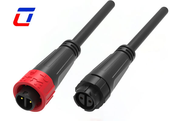 10A M16 2 pin IP67 Conector de energía impermeable de plástico PA66 DC Conector masculino femenino