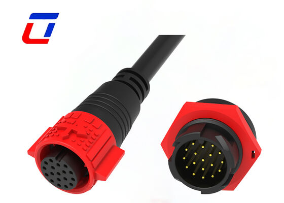 5A IP67 M19 Conectores de enchufe y toma de corriente impermeables de plástico PA66 Conector de datos de 18 pines