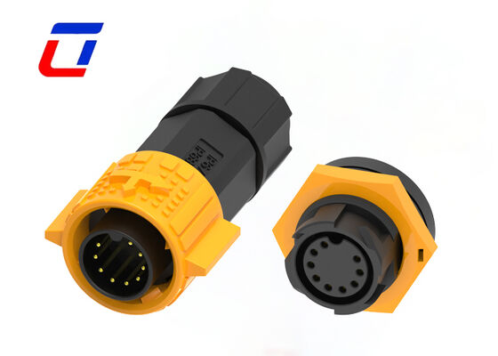Conector circular industrial de 9 pines de latón dorado 5A de baja corriente M19