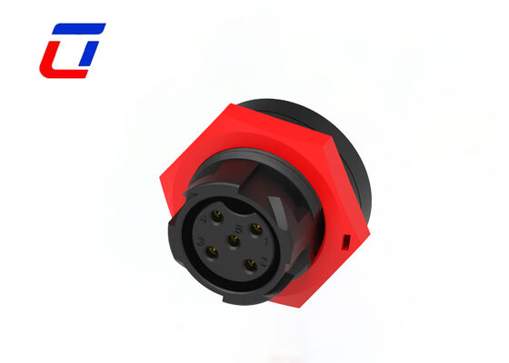 Conector de cable impermeable de alimentación de 20A y 5 pines, Conector de bloqueo de empuje Industrial macho-hembra M19