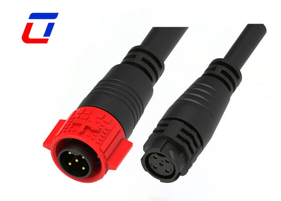 Conector de cable impermeable de alimentación de 20A y 5 pines, Conector de bloqueo de empuje Industrial macho-hembra M19