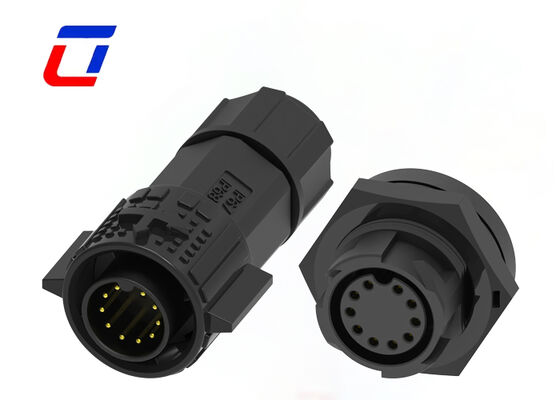 Conectores circulares de empuje y tracción de 300 V Conector impermeable de 10 pines M19 para pantallas LED exteriores