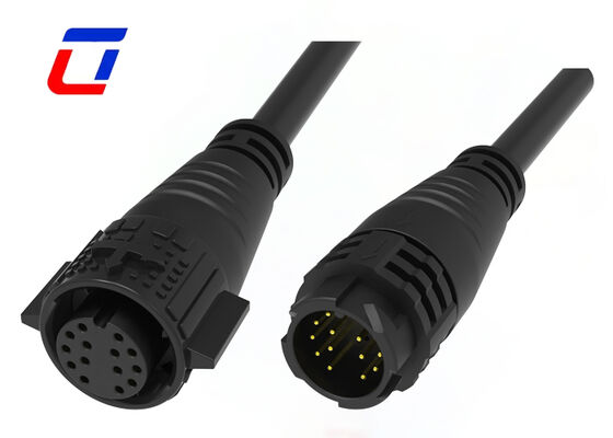 PA66 M19 14 Pin IP67 Conector a prueba de agua 300V Conector de datos de hombre a mujer
