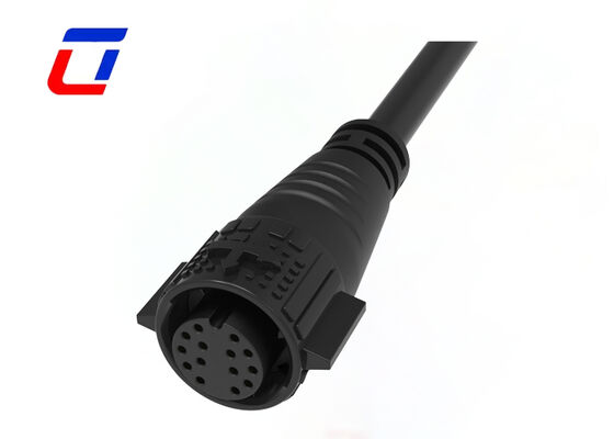 PA66 M19 14 Pin IP67 Conector a prueba de agua 300V Conector de datos de hombre a mujer