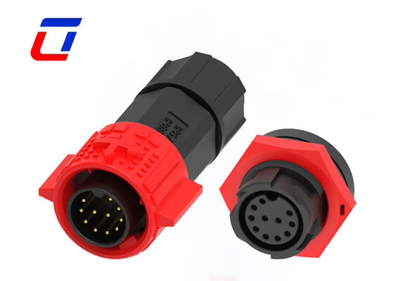 M19 300V Conectores LED de baja tensión IP67 Autobloqueador de 11 pines Conector de datos a prueba de agua