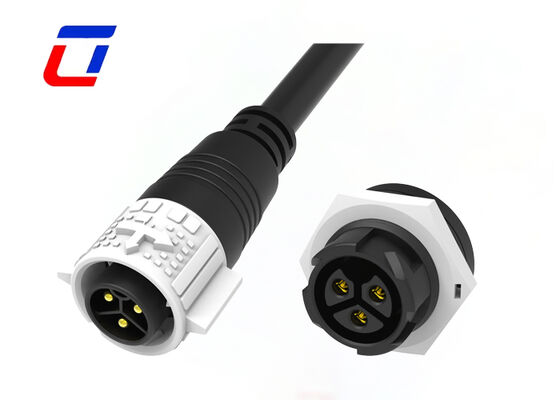 Conector de cable moldeado PA66 de 3 pines y 20 A, conector impermeable M19 para nueva energía