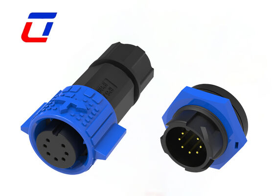 Conector impermeable M19 de plástico de 300V 5A y 7 pines, conector de datos macho y hembra para placa