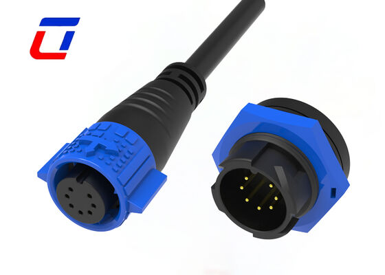 Conector impermeable M19 de plástico de 300V 5A y 7 pines, conector de datos macho y hembra para placa