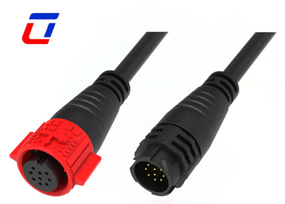 Conectores de cable moldeados M19 de 9 pines 5A 300V con bloqueo a presión, conector de datos impermeable