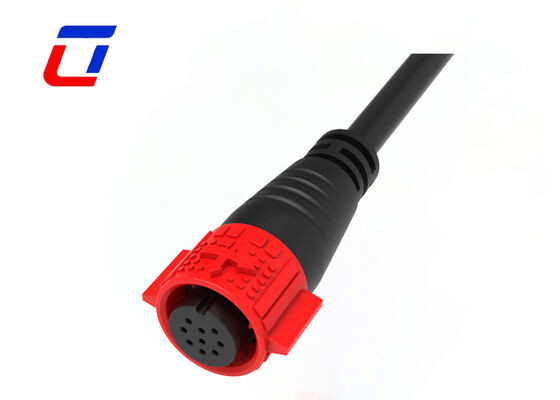 Conectores de cable moldeados M19 de 9 pines 5A 300V con bloqueo a presión, conector de datos impermeable
