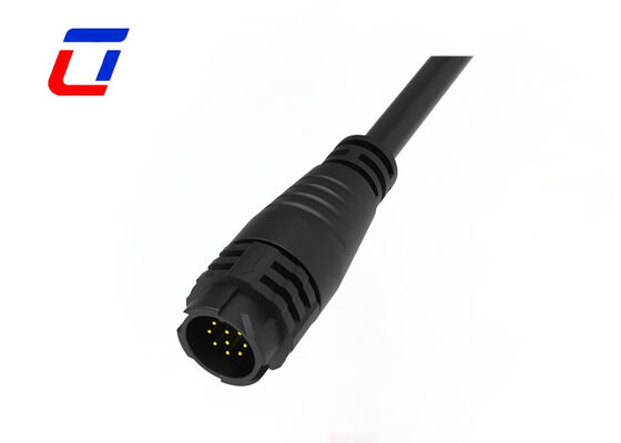 Conectores de cable moldeados M19 de 9 pines 5A 300V con bloqueo a presión, conector de datos impermeable