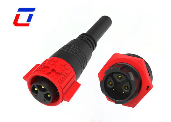 Conectores de Cable 300V 3+2 Pines Impermeables Rojo M19 Conector Rápido de Datos para Iluminación