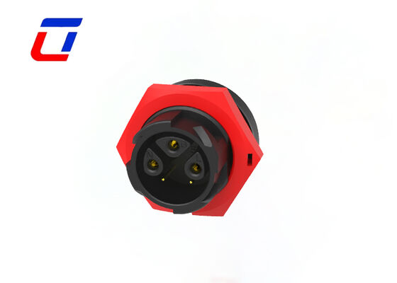 Conectores de Cable 300V 3+2 Pines Impermeables Rojo M19 Conector Rápido de Datos para Iluminación