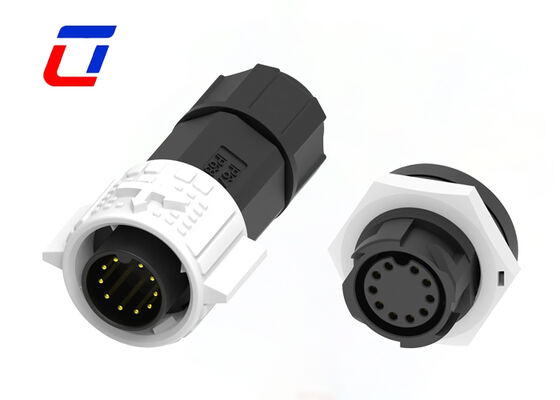 Conector de montaje en panel impermeable M19 de 10 pines 5A 300V con bloqueo rápido conector de datos redondo