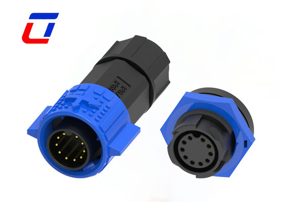Conector de montaje en panel impermeable M19 de 10 pines 5A 300V con bloqueo rápido conector de datos redondo