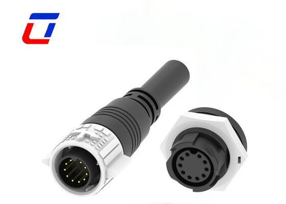 Conector de montaje en panel impermeable M19 de 10 pines 5A 300V con bloqueo rápido conector de datos redondo