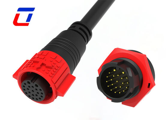Conectores estancos IP67 M19 de desconexión rápida de cable a placa de 2+20 pines para alimentación y señal