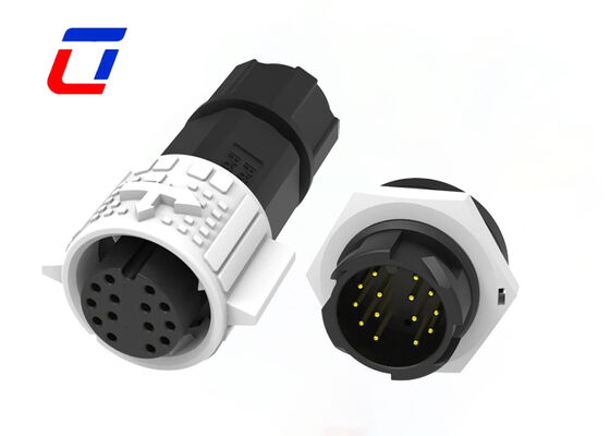Conector de datos impermeable M19 de 14 pines 300V ODM con bloqueo rápido CE Obtener conector macho hembra