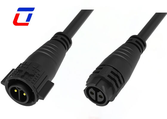 Conectores de 2 pines de potencia M19 masculinos y femeninos 20A Conector de cable moldeado impermeable