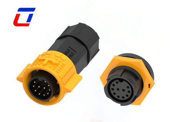 Conector redondo impermeable M19 de 11 pines, 5A, 300V, de bloqueo rápido para datos