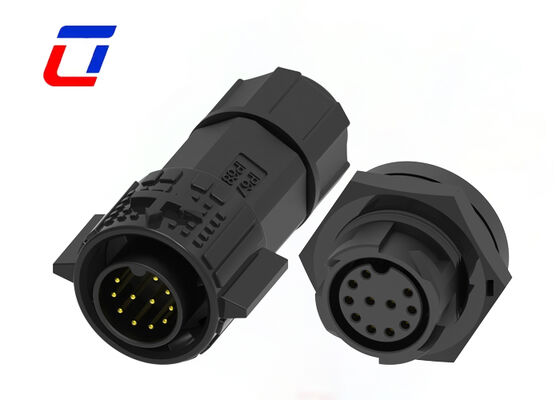 Conector redondo impermeable M19 de 11 pines, 5A, 300V, de bloqueo rápido para datos