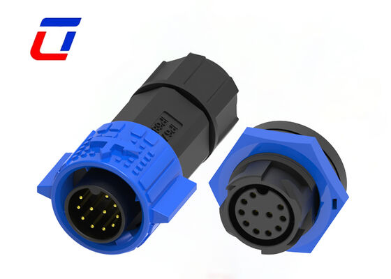 Conector redondo impermeable M19 de 11 pines, 5A, 300V, de bloqueo rápido para datos