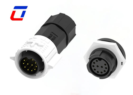 Conector redondo impermeable M19 de 11 pines, 5A, 300V, de bloqueo rápido para datos