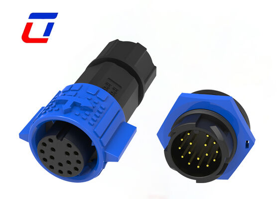 Conector circular de montaje en panel M19 de 16 pines PA66 5A IP67 conector rápido impermeable
