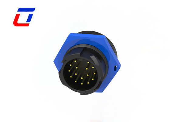 Conector circular de montaje en panel M19 de 16 pines PA66 5A IP67 conector rápido impermeable