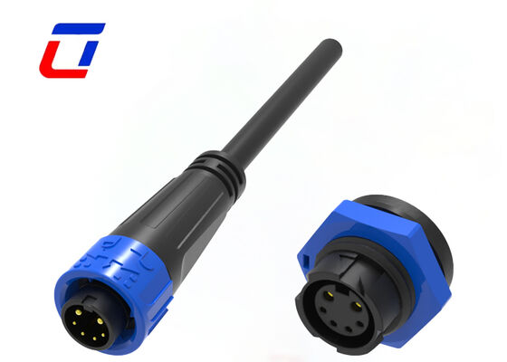 300V M16 2+4 Pin 20A Conectores de señal y alimentación IP67 Conectores de cable moldeado