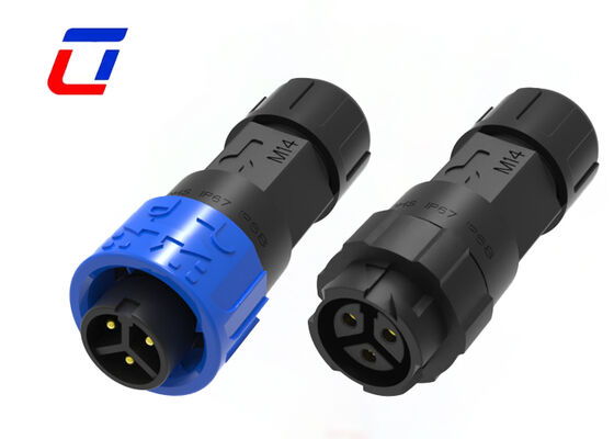 Conector de alimentación impermeable de 10A M16 de 3 pines, conectores circulares de cable a cable de 300V