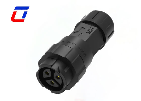 Conector de alimentación impermeable de 10A M16 de 3 pines, conectores circulares de cable a cable de 300V