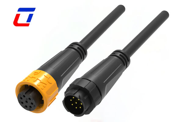 Conectores de plástico de 8 pines de M16 dorados, macho y hembra, conector de cable impermeable de 300 V