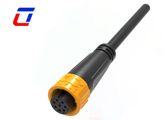 Conectores de plástico de 8 pines de M16 dorados, macho y hembra, conector de cable impermeable de 300 V