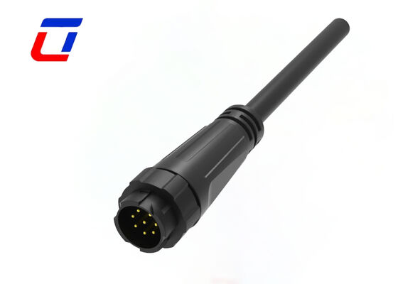 Conectores de plástico de 8 pines de M16 dorados, macho y hembra, conector de cable impermeable de 300 V