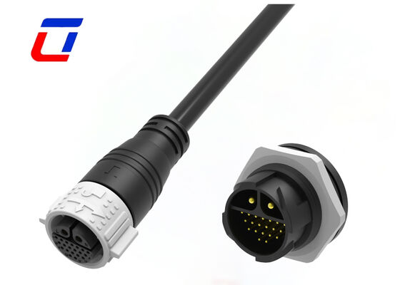 Conector de alimentación y señal M25 de 2+20 pines, 20A+5A, conector impermeable multipin IP67