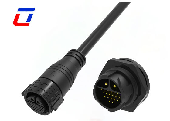Conector de alimentación y señal M25 de 2+20 pines, 20A+5A, conector impermeable multipin IP67