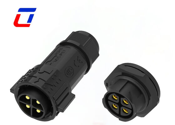 Conector Circular Macho a Hembra de Alta Corriente 50A M25 de 4 Pines en Plástico PA66