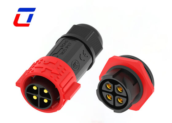 Conector Circular Macho a Hembra de Alta Corriente 50A M25 de 4 Pines en Plástico PA66