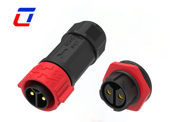 50A de alta corriente PA66 2 pin panel conector de montaje de energía Push Lock 600V conectores redondos