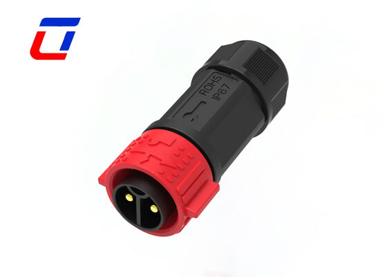 50A de alta corriente PA66 2 pin panel conector de montaje de energía Push Lock 600V conectores redondos
