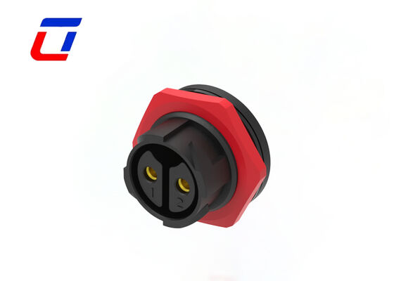 50A de alta corriente PA66 2 pin panel conector de montaje de energía Push Lock 600V conectores redondos