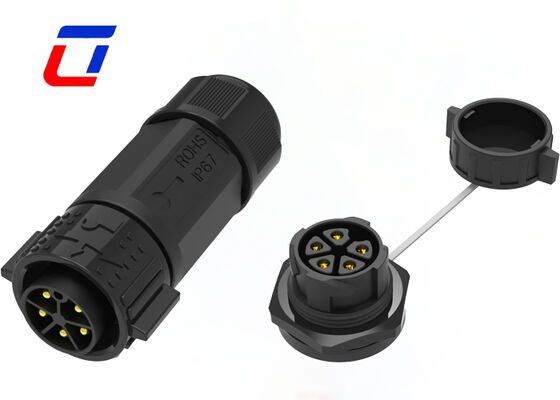 5 pin Power LED Conector impermeable M25 20A Conectores de iluminación exterior de plástico PA66