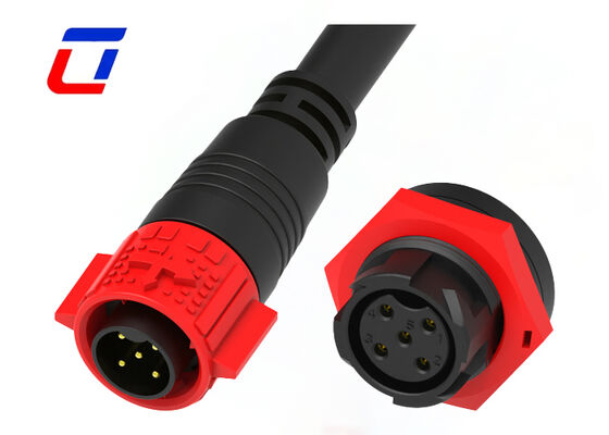 20A 300V M19 IP67 Solar Power Connectors Push Lock 5 Pin Male Female Plug Socket